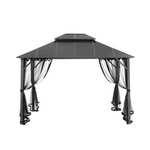 Hampton Bay Parksbury 10ft x 12ft Antique Pewter Hard Top Gazebo