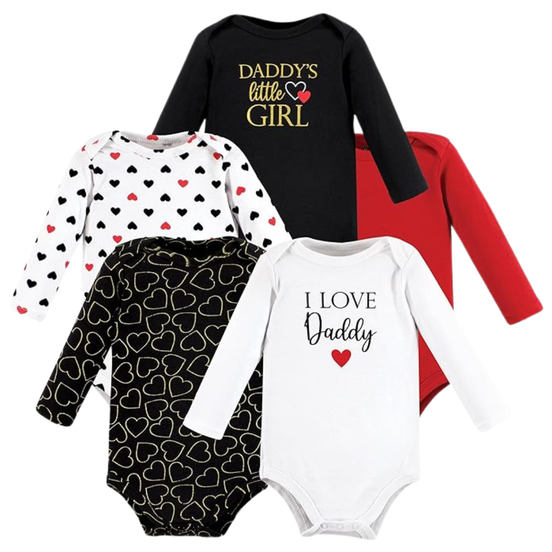 5-Pack Hudson Baby Unisex Baby Cotton Long-Sleeve Bodysuits