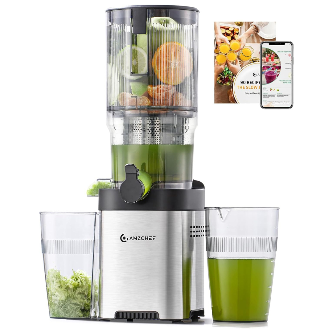 Amzchef Cold Press Juicer 5.2" Large Feed Chute