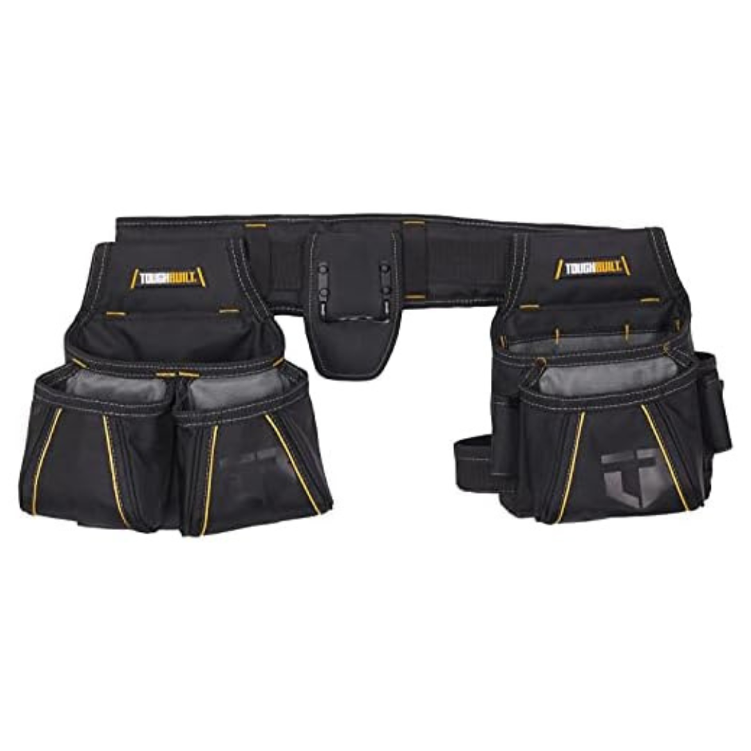 ToughBuilt Carpenter Tool Belt With Pockets & 2 Hammer Holders
