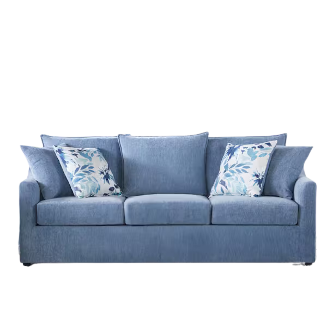 3-seater 81" Flared Arm Polyester Fabric Rectangle Sofa