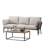 Noble House Carvel 80.25 Inch Solid Fabric 3-Seat Lawson Sofa