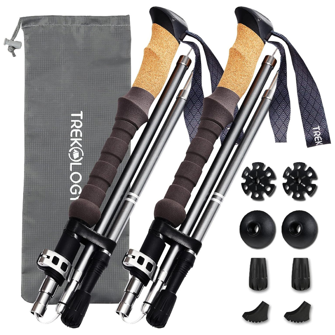 2-Piece Trekology Ultralight Folding Walking Sticks
