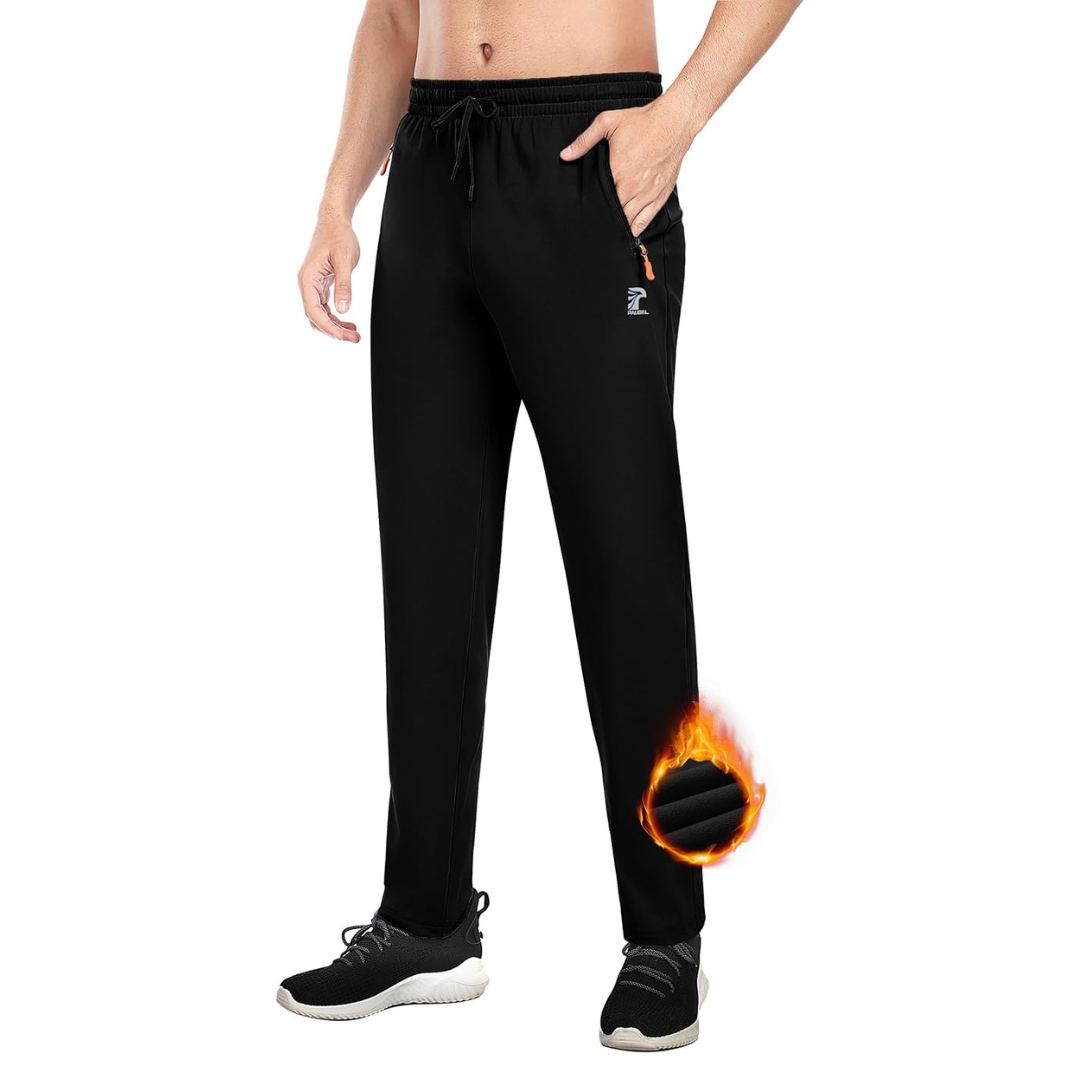 Men's Winter Fleece Pants with Zipper Pockets