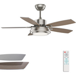 42" Nickel Ceiling Fans with Lights & Remote Control