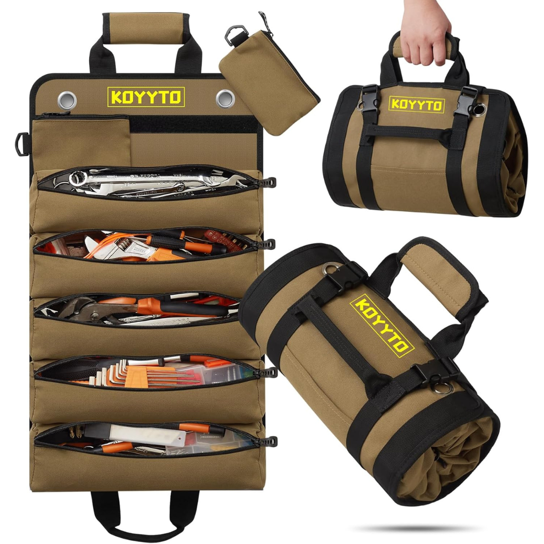 Premium Heavy Duty Tool Roll up Bag Organizer (3-Colors)