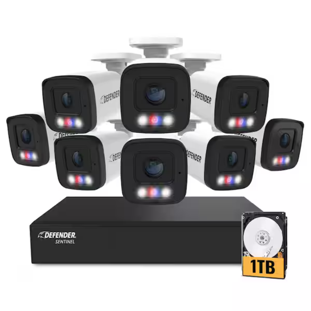 Defender Sentinel AI 4K Ultra HD NVR 8-Ch Camera System