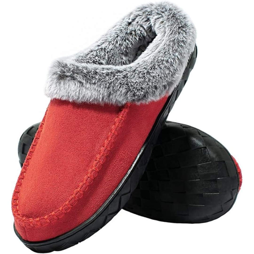 Women's Suede Moccasin Fuzzy Lined Memory Foam Slippers (Various)