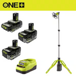 Ryobi ONE+ 18V High Performance Kit w/ (2) 4Ah & 2Ah Batteries, Tripod Light