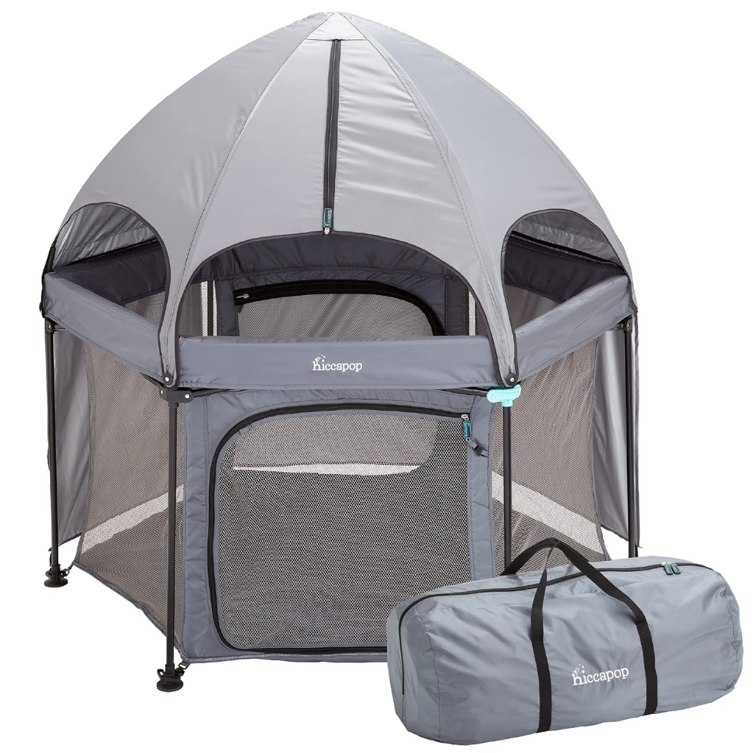 Deluxe Portable 53" PlayPod Outdoor Baby Playpen with Canopy
