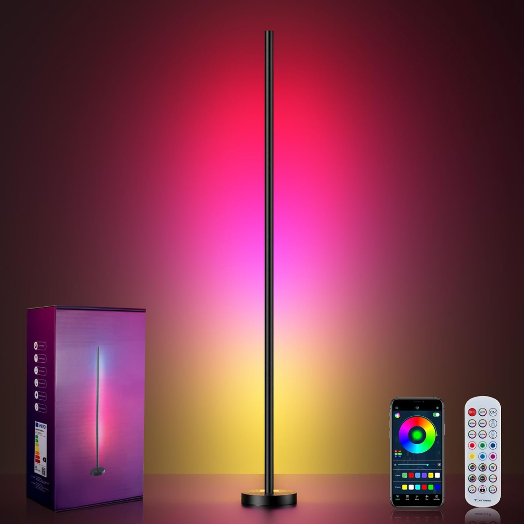 Smart RGBICW LED Corner Floor Color-Changing Ambient Lighting