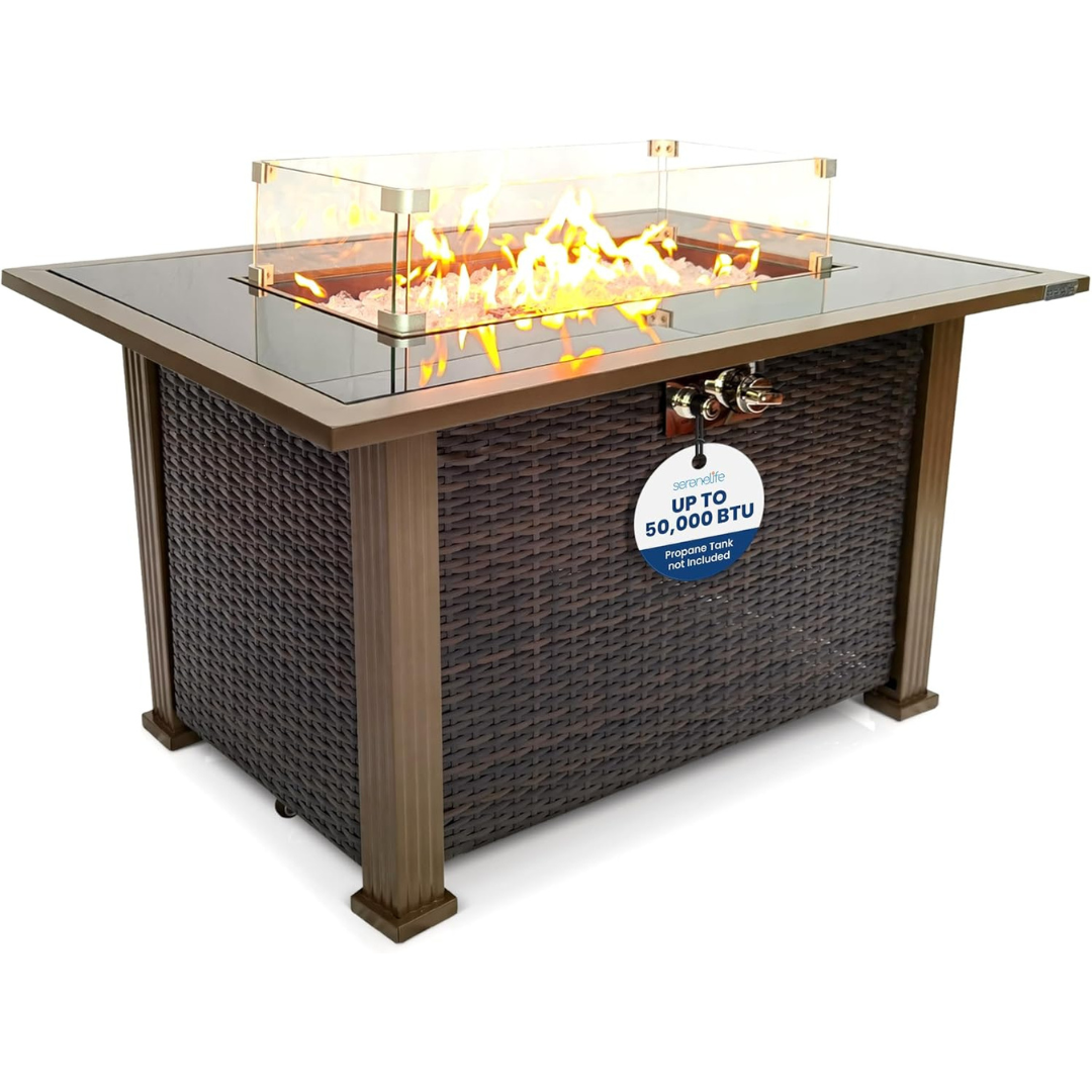 SereneLife 50000 BTU Outdoor Propane Gas Fire Pit