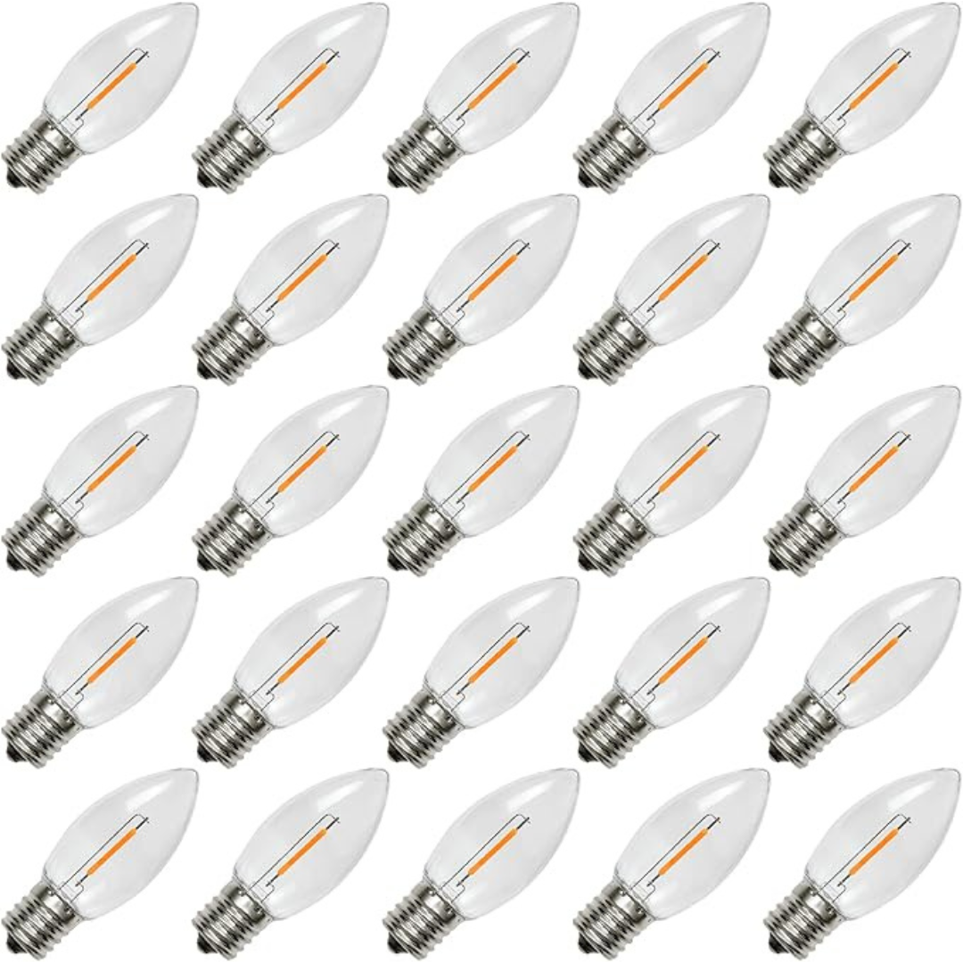 25-Pack C9 LED Replacement Light Bulb