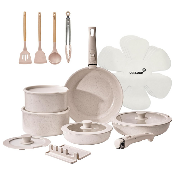 21-Piece Ceramic Kitchen Nonstick Pots & Pans Cookware Set