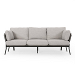 Noble House Carvel 80.25 Inch Solid Fabric 3-Seat Lawson Sofa