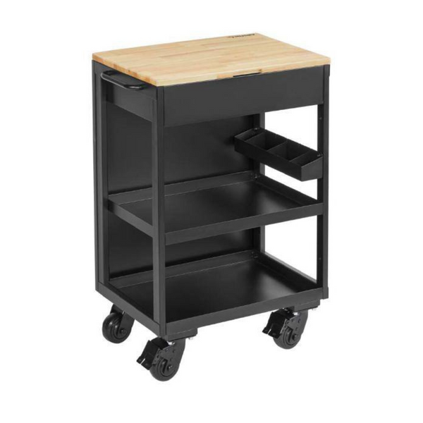 Husky Heavy Duty Welded Utility Cart With Wooden Top