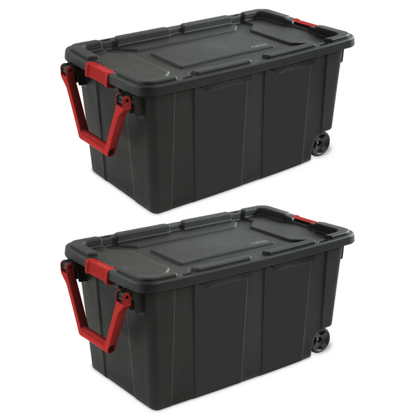 2-Pack 40-Gallon Sterilite Wheeled Industrial Totes (3 Select Colors)