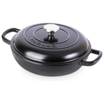 3.7 Quart Shallow Non Stick Cast Iron Dutch Oven W/Lid