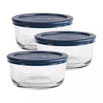 3-Pack 2-Cup Anchor Hocking Glass Storage Containers With Lids