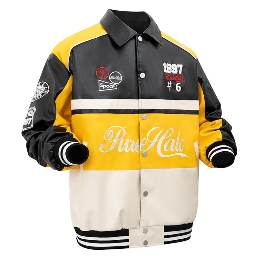 Men's Vintage Graphic Leather Varsity Jackets (3 Colors)