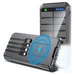 33800mAh Solar Power Bank With 4 Built In Cables (Various)