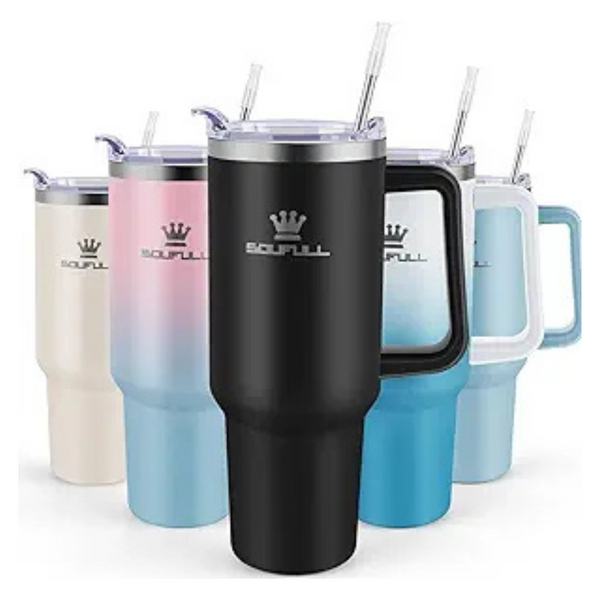 40oz Stainless Steel Insulated Tumbler With Handle & Lid