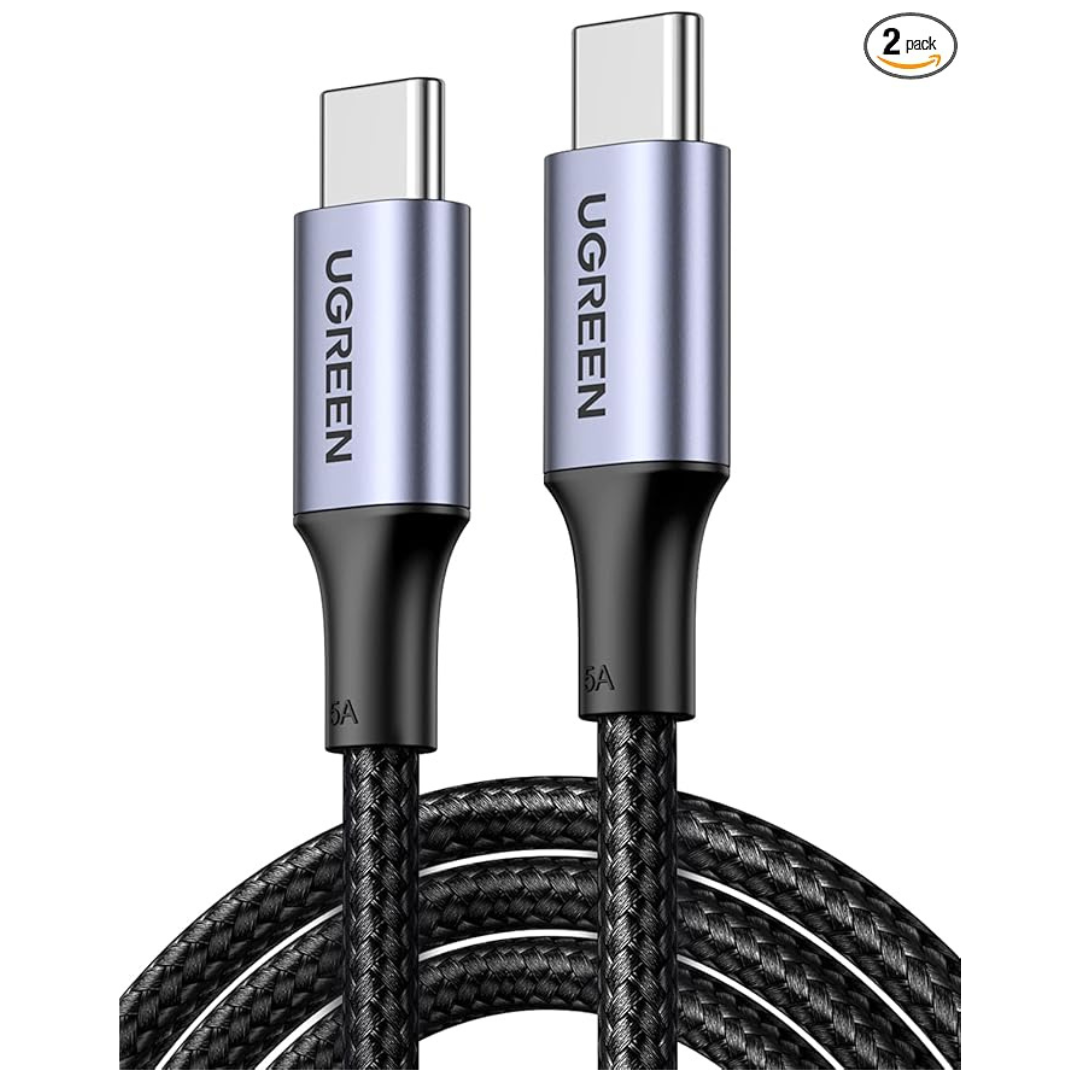 2-Pack 100W UGREEN USB-C To USB-C Cable