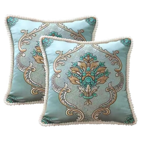 2-Pack 18" x 18" Jacquard Retro Embroidered Pillow Covers