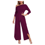 Women's Elegant Overlay Patchwork Wide Leg Pants Rompers