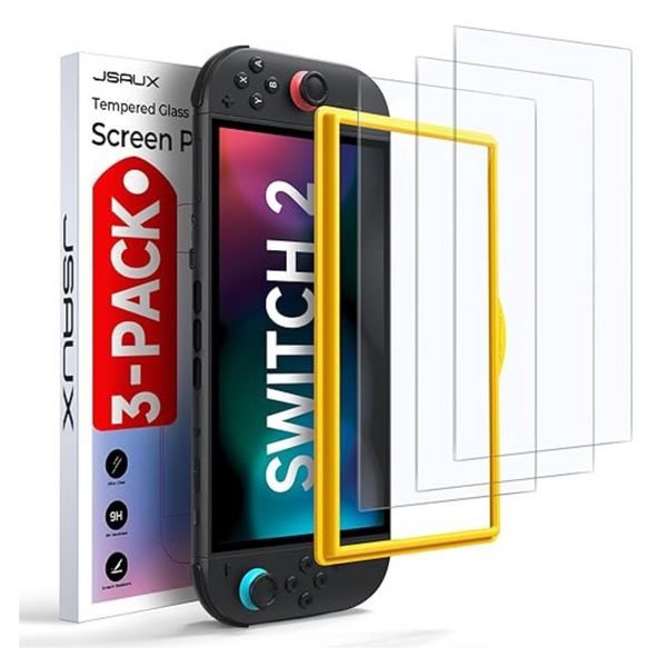 3-Pack Tempered Glass Screen Protector For Nintendo Switch 2 (2025)
