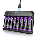 8-Count 3000mAh Rechargeable Lithium AA Batteries w/ Charger