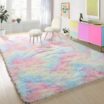 4ft x 6ft Rainbow Fluffy Soft Plush Area Rugs