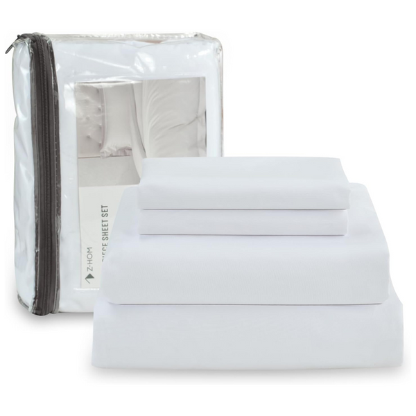 4-Piece Hotel Luxury Bedding Sheets & Pillowcases Set (Queen Size)