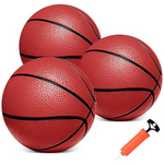 3-Pack Mini 6" Basketball Set With Pump For Kids & Teens