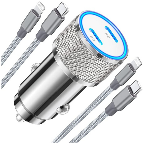 Linocell 60W MFi Certified Dual USB-C Fast Car Charger