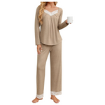 Women's 2-Piece V Neck Pajama Lounge Sets