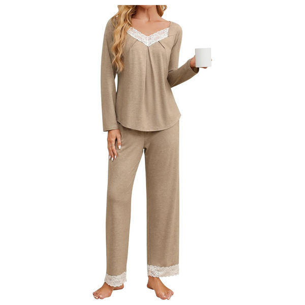 Women's 2-Piece V Neck Pajama Lounge Sets