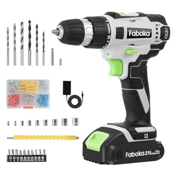 Faboka 21V Cordless Electric Power Drills Kit
