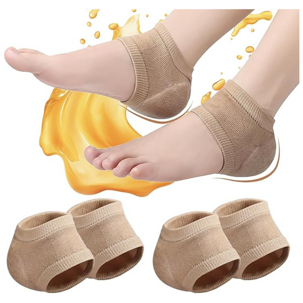 2-Pair Gel Heel Socks For Dry Cracked Feet
