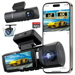 3-Channel 4K WiFi Dash Cam With 32GB Card