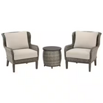 3-Piece Hampton Bay Wicker Patio Conversation Set