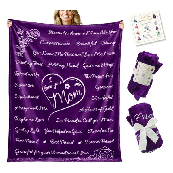 65"x50" ButterTree I Love You Mom Throw Blanket