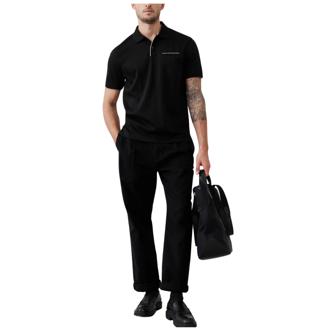 Banana Republic Factory Men's Slim Luxe Touch Polo (Black)