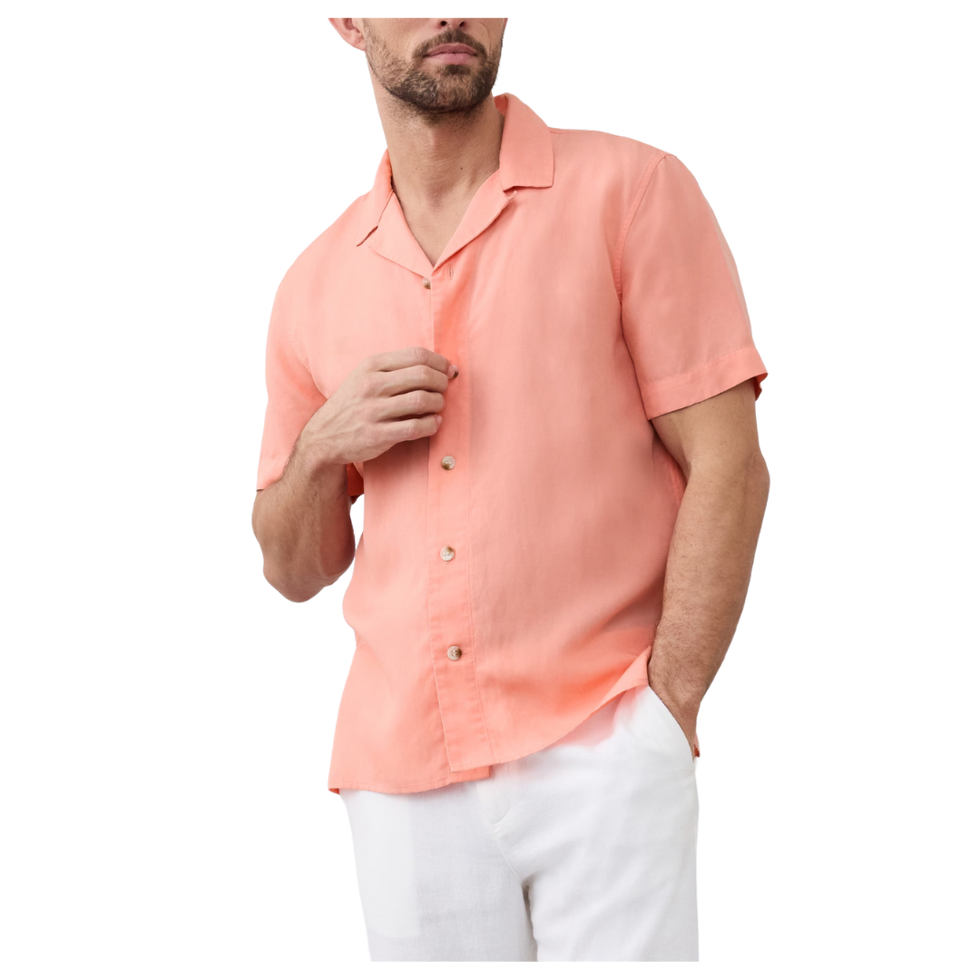 Banana Republic Factory Men's Refined Resort Shirt (Peach Sorbet)