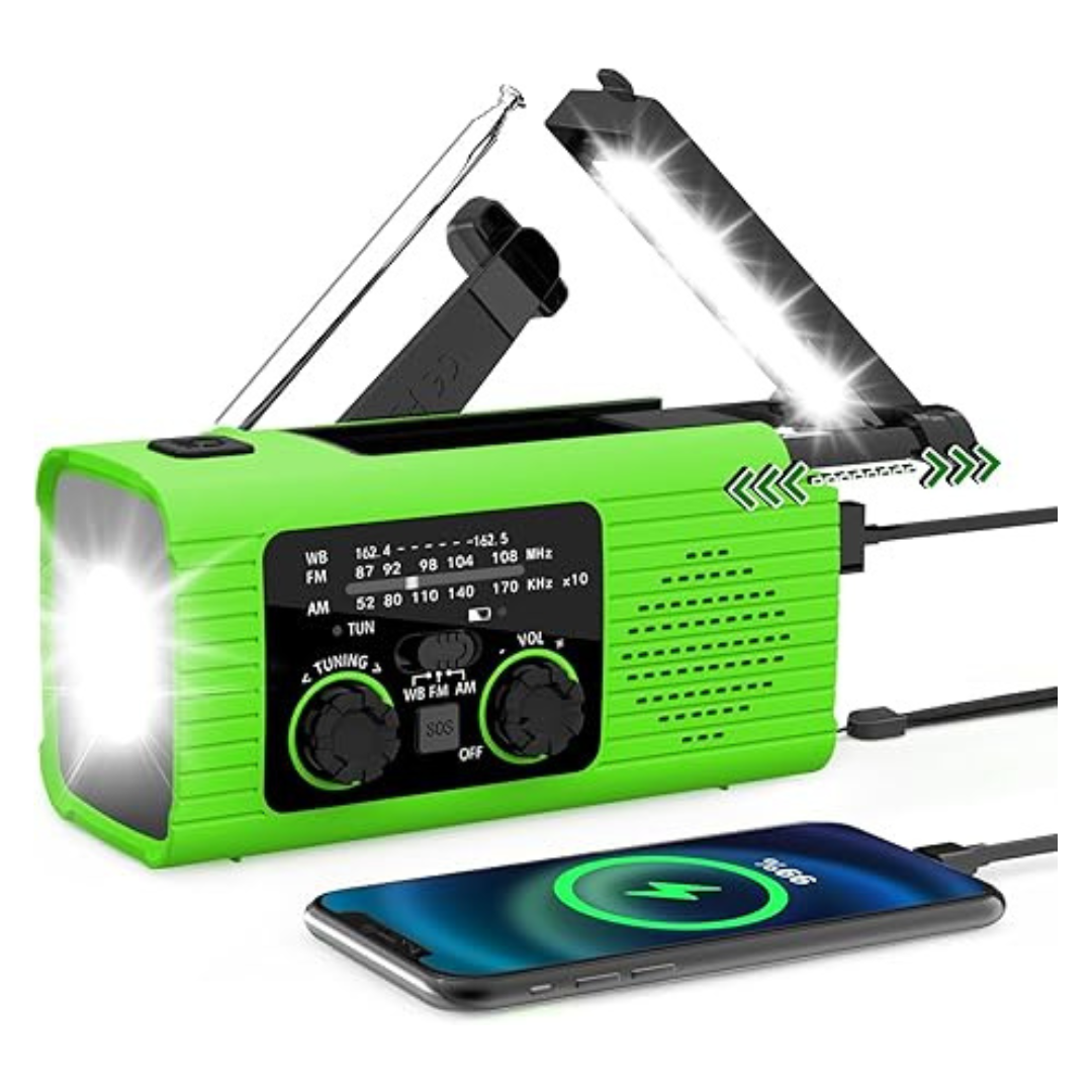 Nitigo 4000mAh Solar Hand Crank Portable Weather Radio