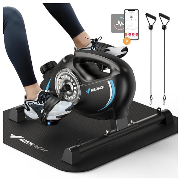 Merach Under Desk Pedal Quiet Magnetic Mini Exercise Bike With App