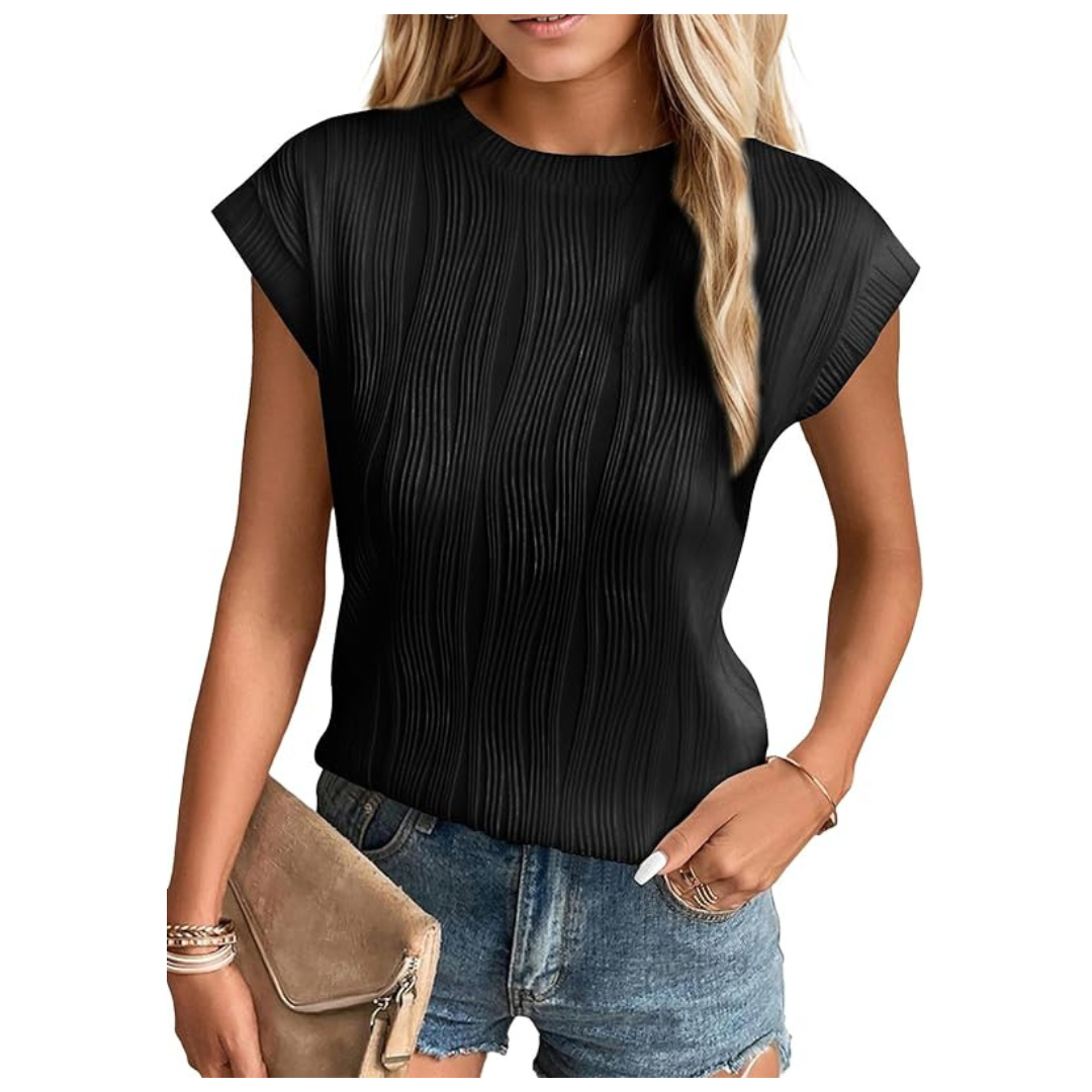 Women's Summer Cap Sleeve Knitted Comfortable Tops