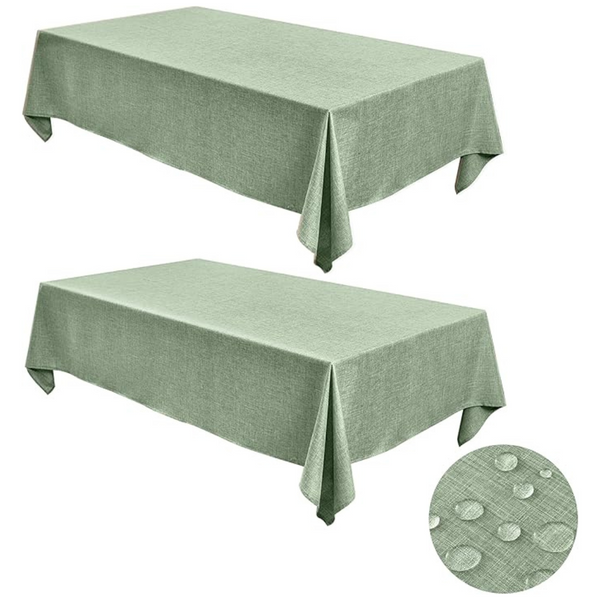2-Pack 52" x 70" Water & Stain Resistant Linen Tablecloths