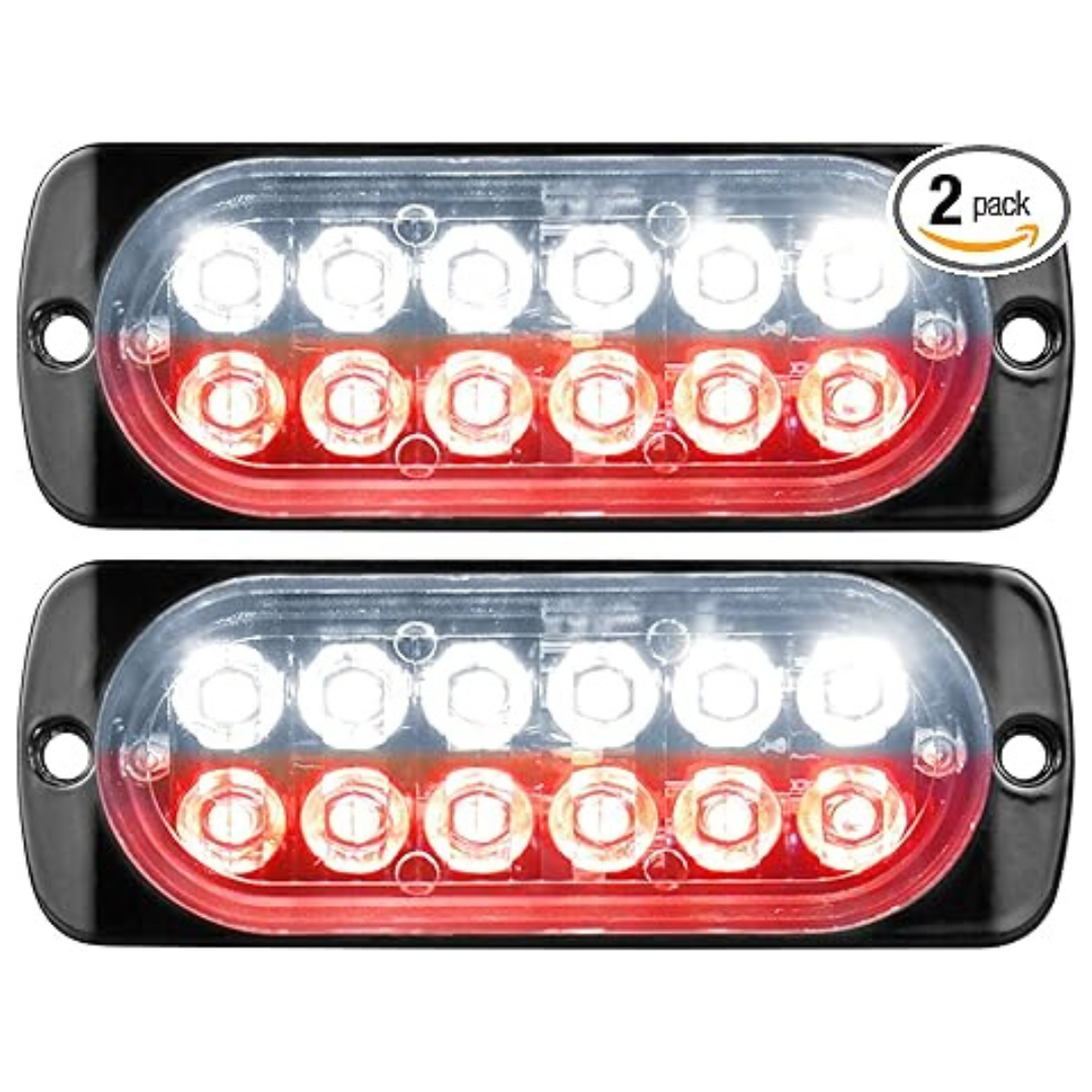2-Pack LED Emergency Strobe 12 LED Double Row Lights