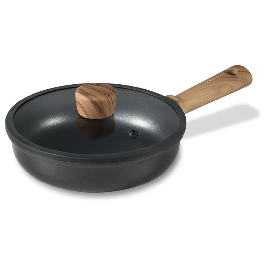 Titanium Pan Non Stick 8" Skillet Chef's Frying Pans With Lid